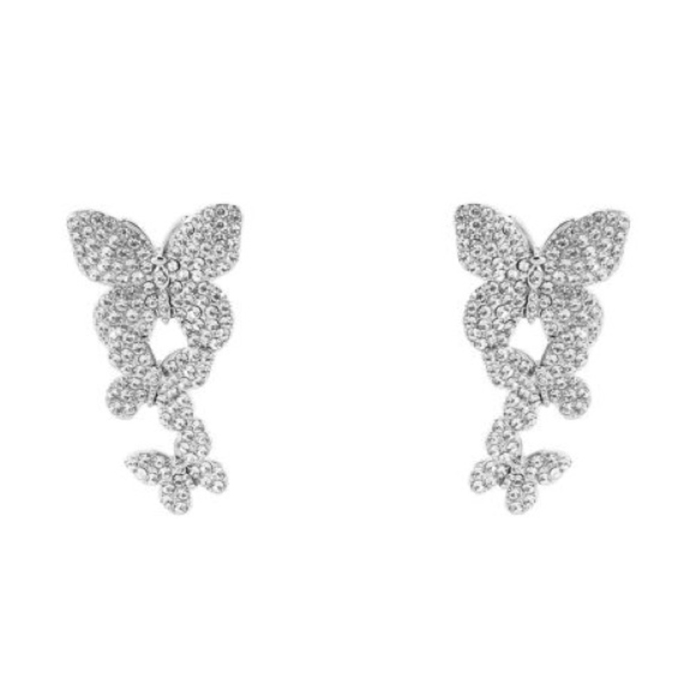 •Dazzle Me• Rhinestone Butterfly Dangle Earrings